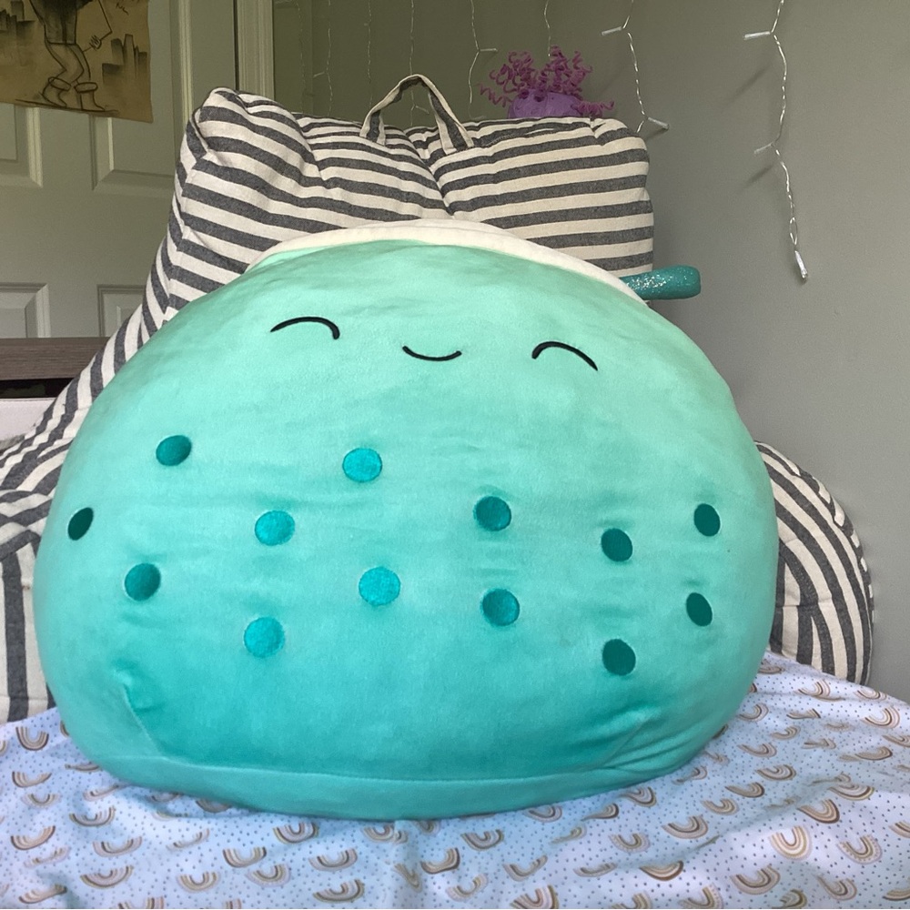 Blue boba squishmallow